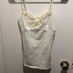 Cami top with lace detail and hints of yellow